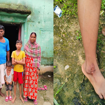 Disaster volunteer Nagar Bauri with his family 2025 Disaster volunteer Nagar Bauri with his family 2025